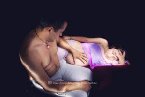 Servizio fotografico in light painting di gravidanza